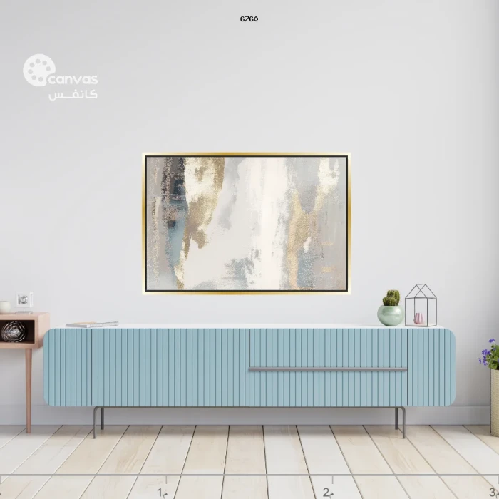 لوحة تجريدية بألوان هادئة وعصرية