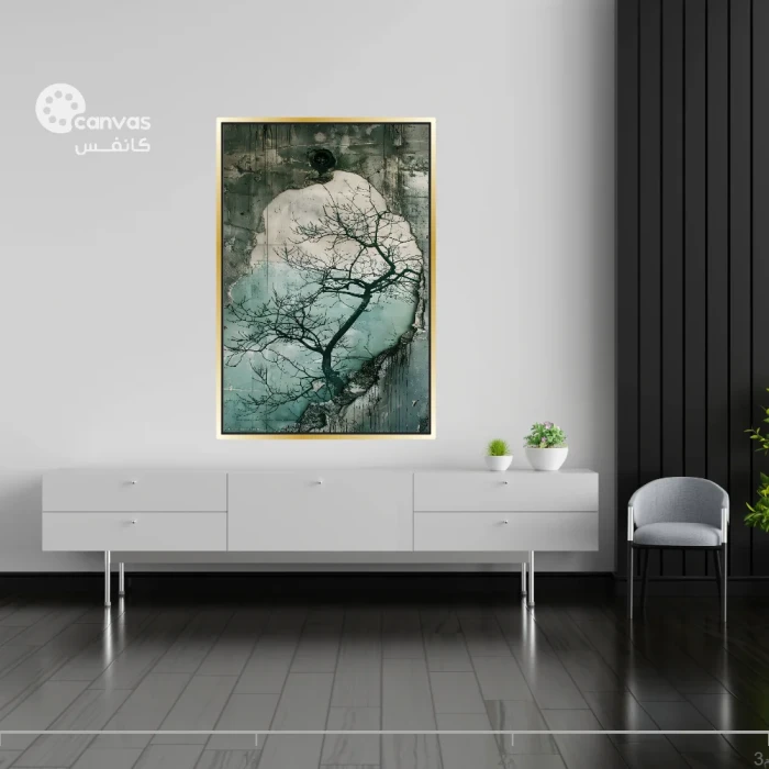 لوحة تجريدية تعبر عن الطبيعة والهدوء