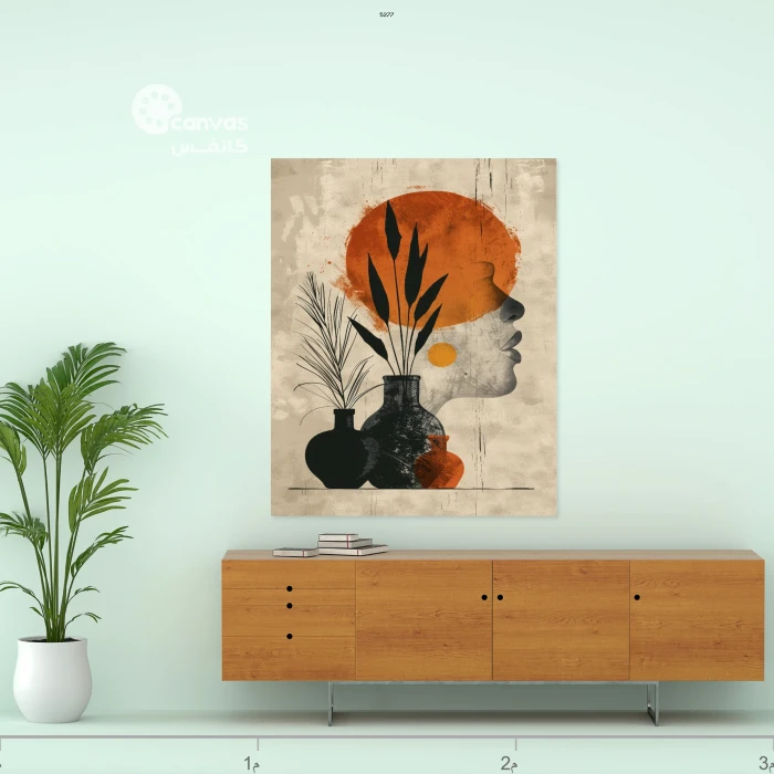 تجريدية للمرأة مع العناصر الطبيعية