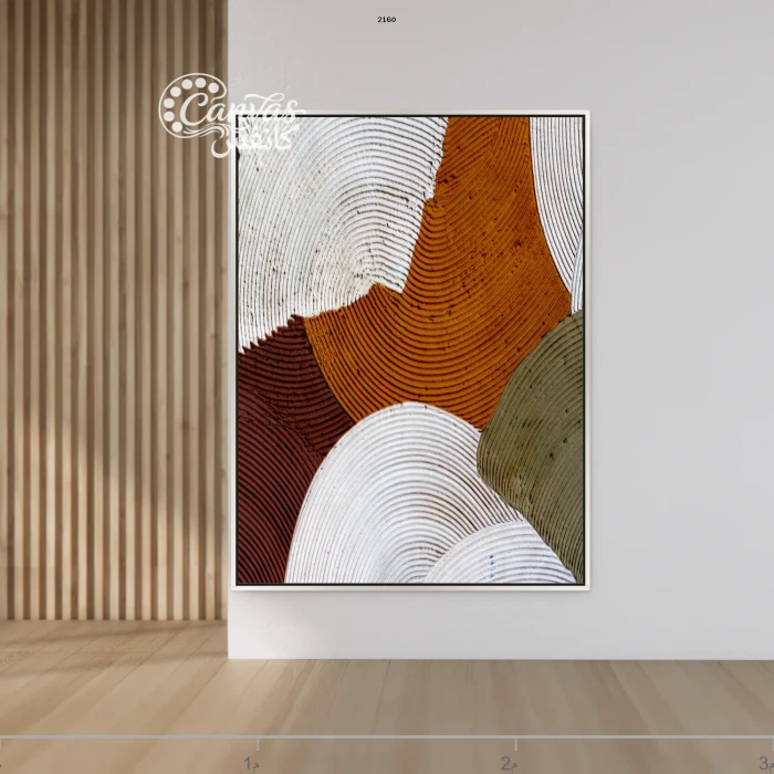 لوحة تجريدية بتصميم عصري وألوان دافئة