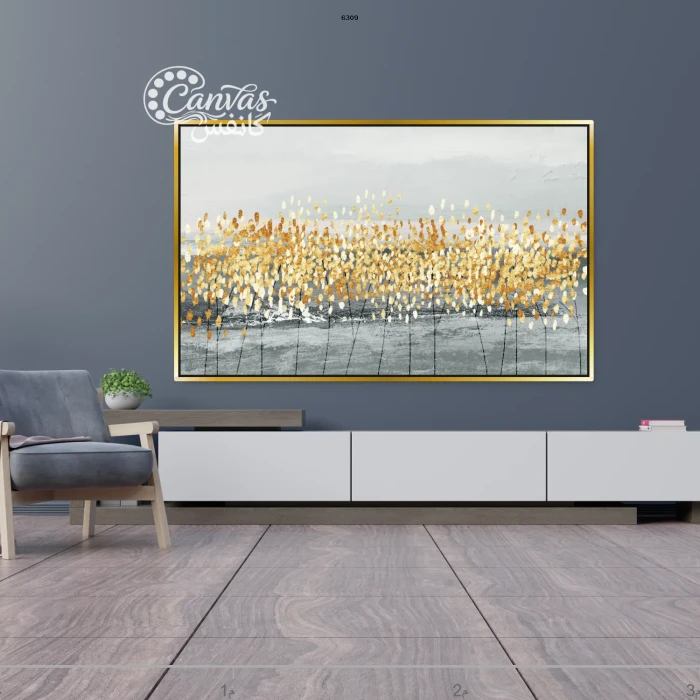 لوحة فنية تعبر عن الطبيعة بألوان دافئة